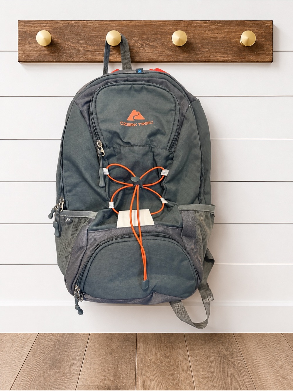 🎒 Ozark Trail Gray & Orange Backpack | Hiking Travel School Daypack | NWOT